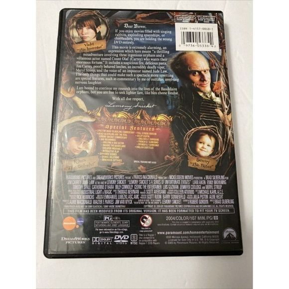 Lemony Snickets A Series of Unfortunate Events (DVD, 2005, Full Screen) - Picture 2 of 8